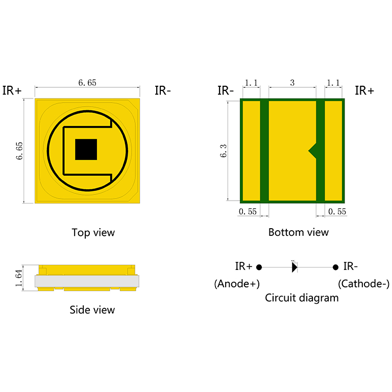 Fuente de luz LED de alta potencia de un solo núcleo infrarrojo láser 5050 VCSEL