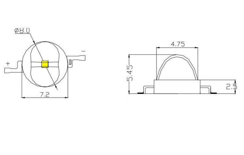 Led de cacahuete blanco de alta potencia 1w 3w