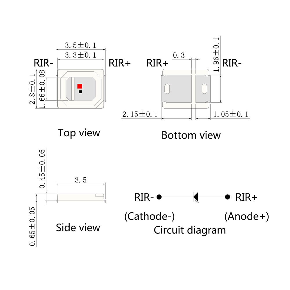 2835 parche 655-855nm perlas LED de belleza médica infrarroja