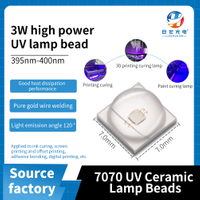 Ceramic 7070 Beads LED UV 370/400 nm Lámpara de identificación de joyas de curado UV Fuente de luz de alta potencia