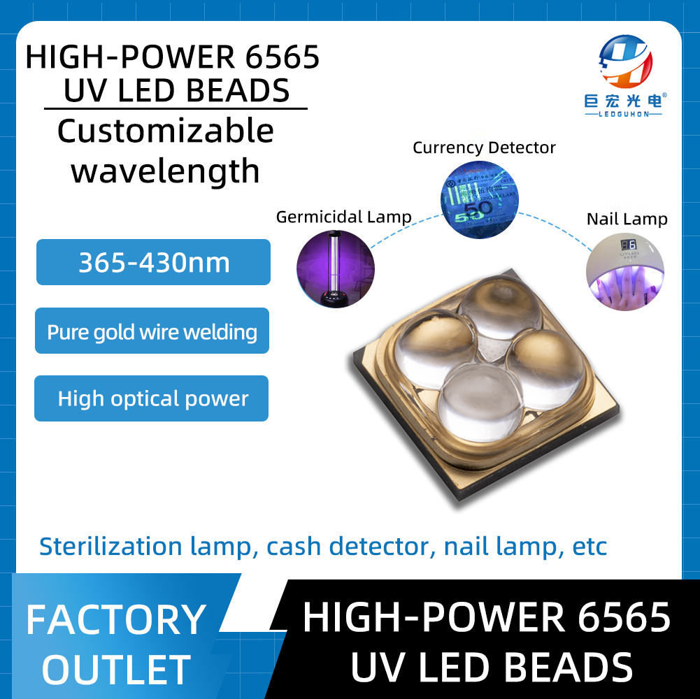 Fuente de luz de curado UV de cerámica de alta potencia 6565 UV de 30 grados/60 grados 365-410 nm