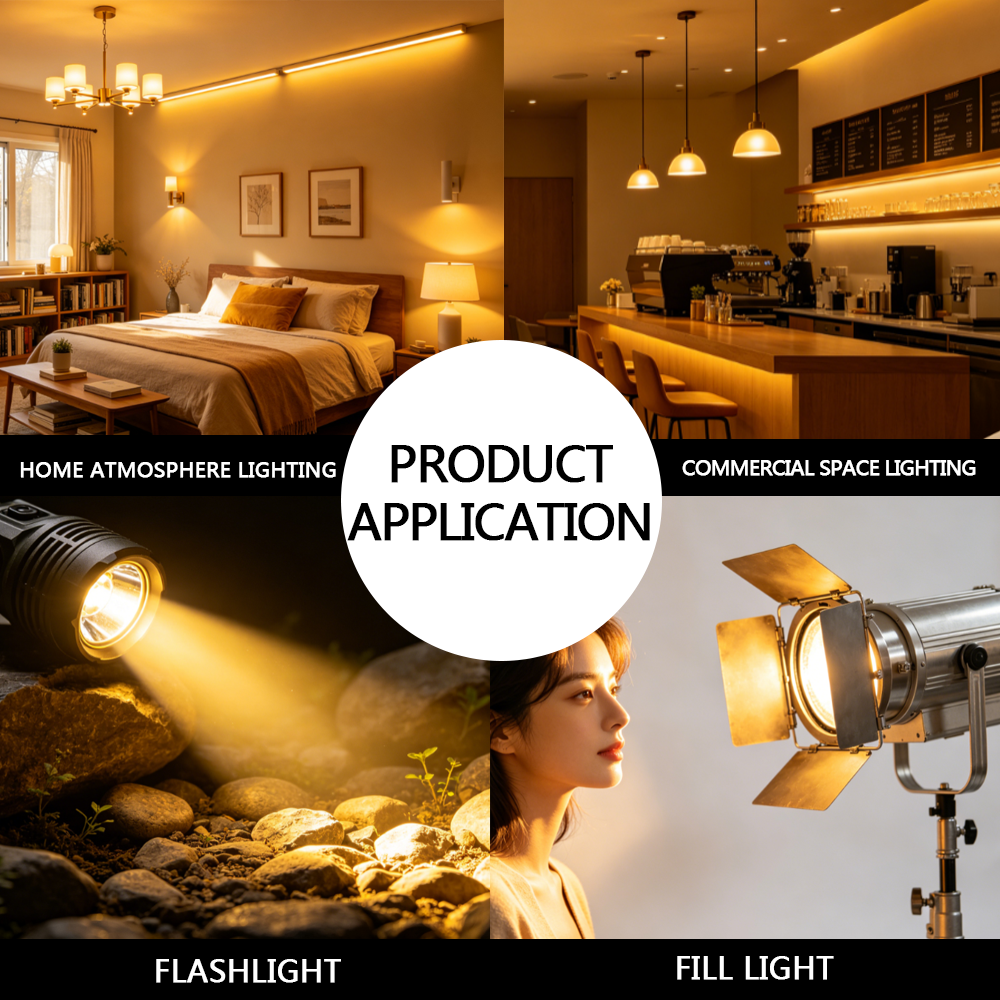 2835 luz amarilla dorada > 90 fuente de luz LED SMD de alta potencia y alto CRI